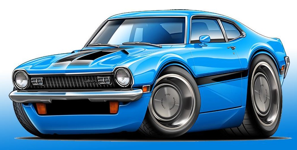 Ford Maverick Classic Muscle Car Art Poster NEW