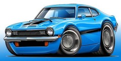 Ford Maverick Classic Muscle Car Art Poster NEW