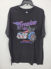 Way To Celebrate Patriotic 1776 Freedom Motorcycle Black Graphic Shirt Adult 2xl