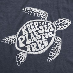 Mens Keep The Sea Plastic Free T Shirt Cute Sea Turtle Earth Day Tee