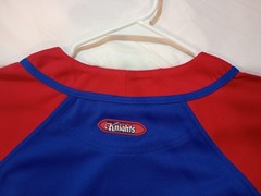 Newcastle Knights Baseball Jersey Blue Red XL Button Up Australian Rugby NRL