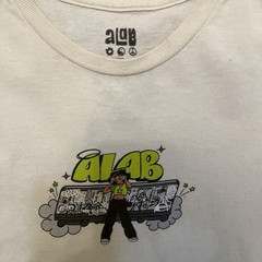 ALAB Graphic T Shirt Mens Medium White Streetwear Y2K Unisex Skater Tee