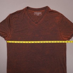 Buckle Black Burnout V-Neck Short Sleeve T Shirt Mens XL Orange BB3165 EUC
