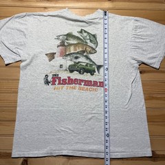 Vintage 90s The Fisherman Hit Beach Outdoor Fishing Pocket Graphic T-Shirt – XL
