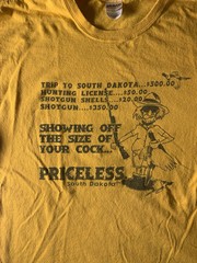 VTG Funny Graphic Showing The Size Of Your Cock Priceless South Dakota Shirt XL!