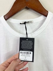 Buck Mason white slub curved hem tee shirt size SM new