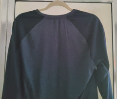 ALFANI MENS EASY CARE COLORBLOCK T-SHIRT-LARGE-BLUES-CREW NECK-LONG SLEEVES-*NEW