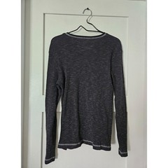 No Boundaries Men L Waffle Knit Thermal Shirt Contrast Stitch Y2K Grunge