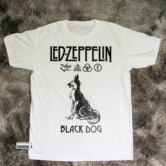 Led Zeppelin Black Dog Album, Heavy Cotton White Unisex T-shirt Size S-5XL