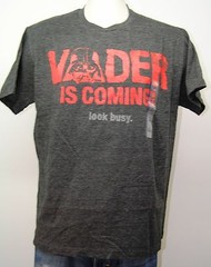 STAR WARS VADER is Coming Look Busy Retro Darth Vader T Shirt Large Lge L NEW