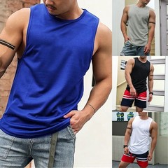 1 PCS Men Tank Top Casual Sleeveless Tops Dry Tank T Shirt Vest Top For Gym
