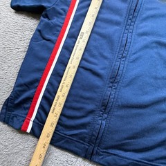 Nike Mens S Basketball Warm Up Shirt Blue Red White Stripe Zip Jersey Vintage