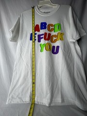 Spencer’s Alphabet F-You White T-shirt Mens Size Medium