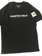 Santa Cruz Bicycles Black SS short sleeve Tech Stacked Tee T Shirt