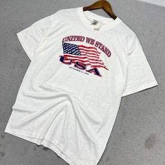 Vintage 2001 United We Stand 9/11 Memorial T-Shirt Fruit of the Loom White Large