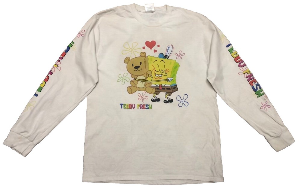 Teddy Fresh Spongebob L Cream Long Sleeve Double Sided *spots