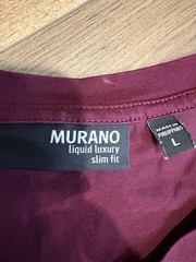 Mutant Liquid Luxury Slim Fit Men’s Large V-neck T-shirt Maroon Cotton