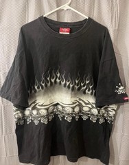 VTG Jnco SKULL Flames Shirt tee XXL