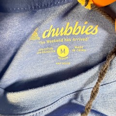 Chubbies T-Shirt Mens Medium Blue NEW The Relaxer Weekend Graphic Palm Tree