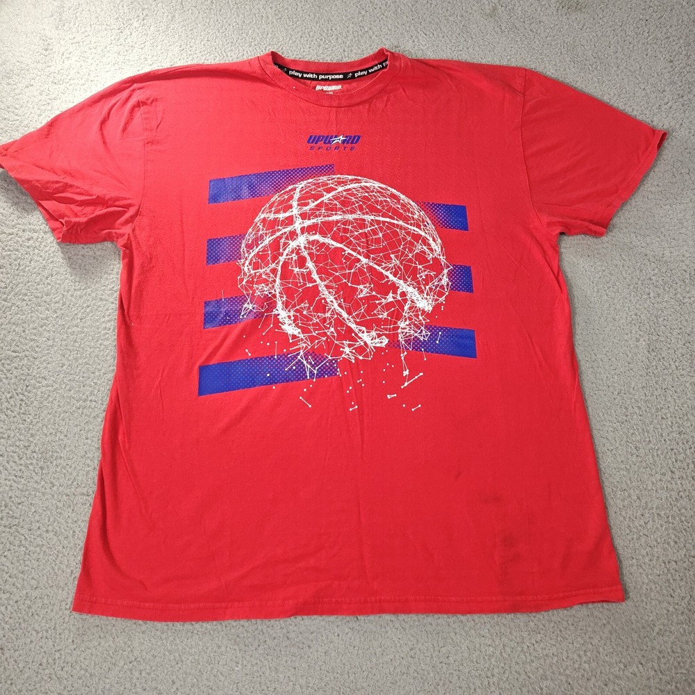 Upward T-Shirt Mens AXL Red Sports Basketball Cotton Outdoor Casual