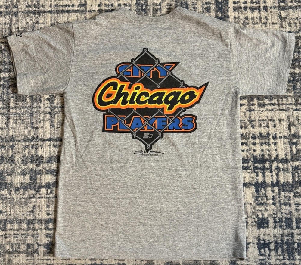Vintage 1989 Chicago City Player Starter Rayon Blend T Shirt Sz L Sports USA