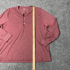 UNTUCKit Henley Shirt Mens 2XL Red Long Sleeve Tagless Cotton Blend Soft Knit