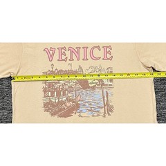 Mighty Fine Venice Italy Graphic Tee Beige Short Sleeve Crew Neck Shirt Mens M