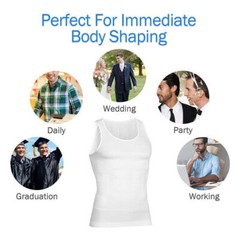 Men Slimming Body Shaper Belly Chest Moob Tummy Compression Vest Shirt Tank Top