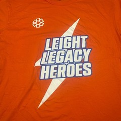 LAT Apparel Mens Leight Legacy Heroes Graphic T-Shirt Size L Orange Short Sleeve
