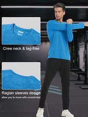 UPF50+ Mens Sun Protection Shirts Long Sleeve Quick Dry Sports Workout Fishing T