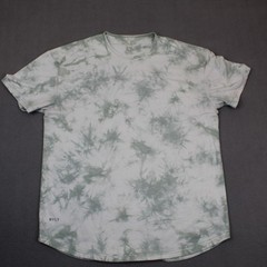 BYLT Shirt Mens XL Green White Cloud Dye Tee Short Sleeve Stretch Casual Soft
