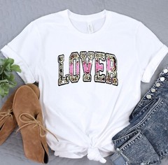 Lover Shirt, Leopard Pattern T-Shirt, Valentines Day Tee, Gift for her