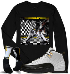 We Will Fit shirt to match Jordan 12 Taxi yellow black and white