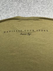 American Yogi OD Green Soldier Surfer Peaceful Warrior Shirt Manifest Your Stoke