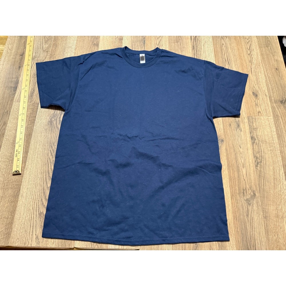 Gildan DryBlend Navy Blue T-Shirt Mens XL Short Sleeve Crew Neck Solid Tee