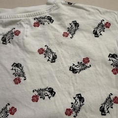 rue21 White Jersey Straight Hem T-Shirt with Rose Size Medium