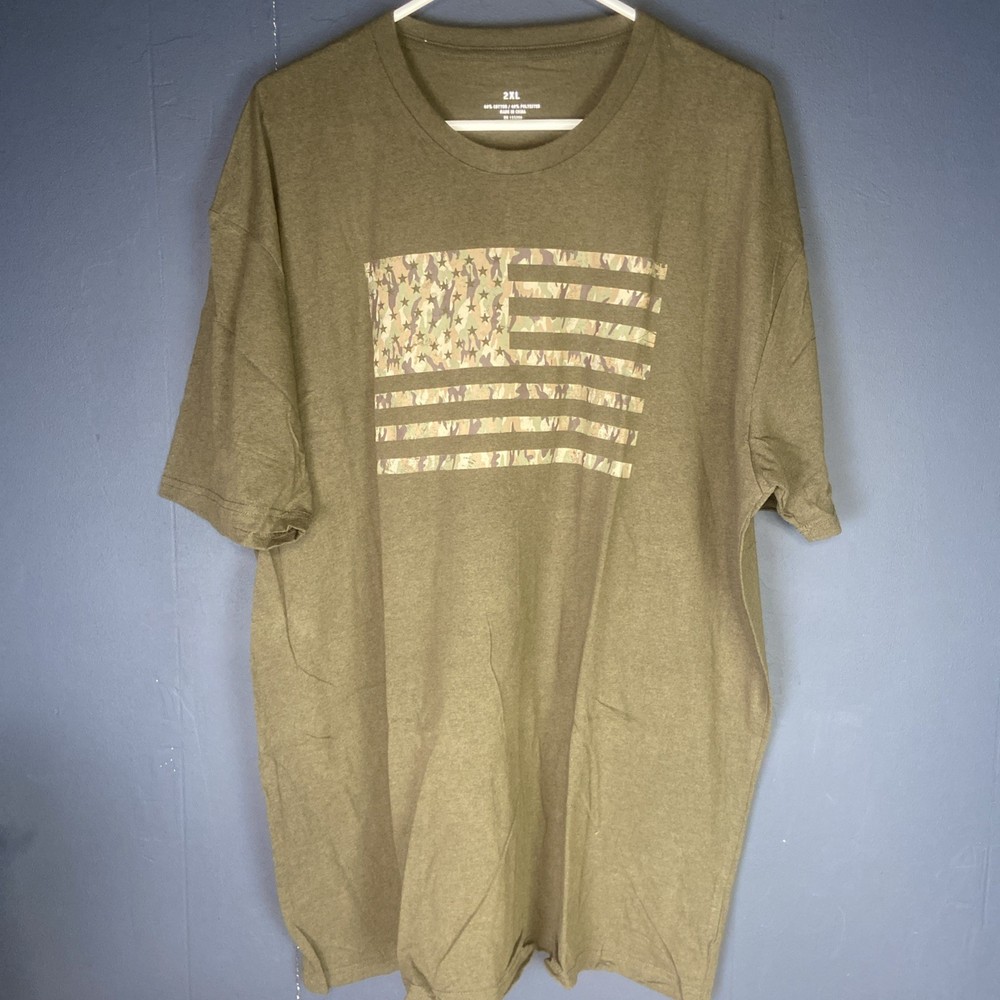 Standard Unisex Non-fitted Tee Shirt Army Green Mens 2XL