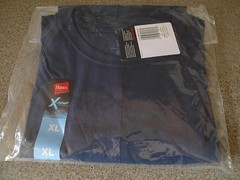 Tag-Free Hanes X-Temp Mens Crew Neck T-Shirt Tee Cotton NAVY BLUE XL X-Large