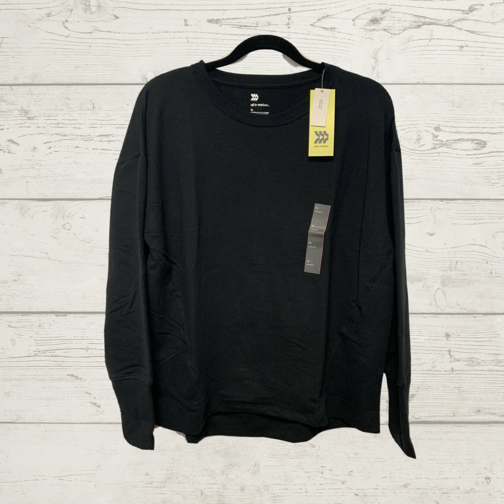 All in Motion Men’s Long Sleeve Performance T-Shirt Black Size X Large #M1