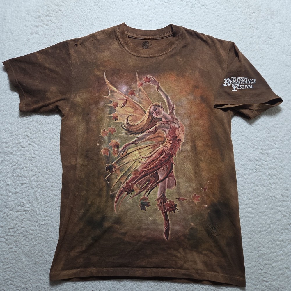 Mountain 2001 Anne Stokes Fairy Dancing Autumn Leaves Tie Dye Shirt Medium