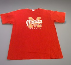 Vtg CIUDAD DE Mexico Graphic YAZBEK Men’s LARGE Temple Mayor Burnt Orange Crew