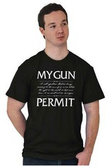 My Gun Permit 2nd Amendment Constitution 2A Womens or Mens Crewneck T Shirt Tee