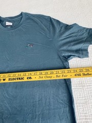 Greg Norman Men XL T-Shirt Blue Gray Cotton Short Sleeve Embroidered Shark Logo