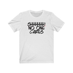 SHHHH (t-shirt) – tee graphic statement – Black White Grey Red