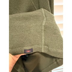 Faherty Men XXL LS Cloud Waffle Crew Pima Cotton Modal Raglan Green DFH-DEEP