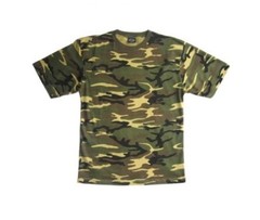 Woodland Camouflage T-Shirt – 100% Cotton Army Military Top – Up To 4XL – NEW