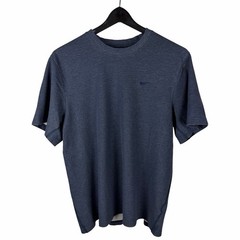 Mens Y2K Nike Embroidered Micro Swoosh Essential Stretch Blue Shirt Size L