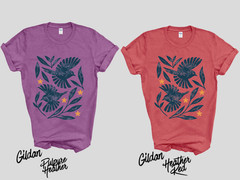Retro Botanical Birds T-Shirt, Folk Art Bird Shirt, Vintage Nature Tee, Cottagec