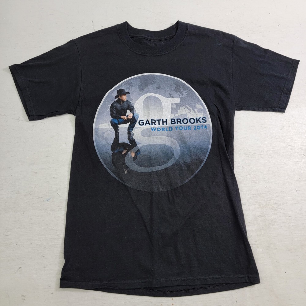 Garth Brooks Shirt Black Country Music Concert 2014 World Tour Rodeo Men’s Sz S