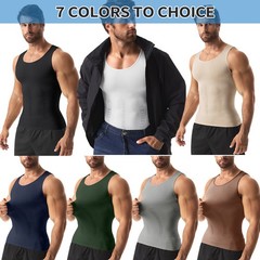 Mens Slimming Tummy Body Shaper Vest Compression T-Shirt Ultra Durable Tank Tops